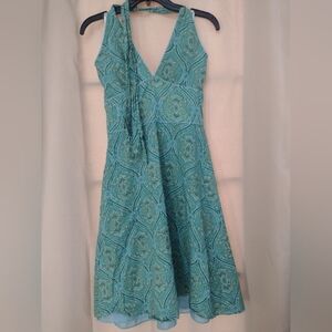 A.P.N.Y. Green Patterned Midi Dress